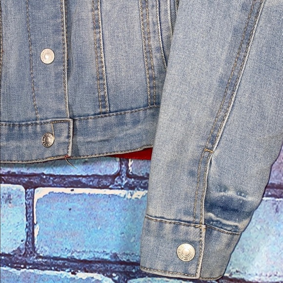 BBJ Los Angeles Women's Jacket Plaid Denim Jean Red Blue Flannel Medium Apparel - Picture 4 of 8